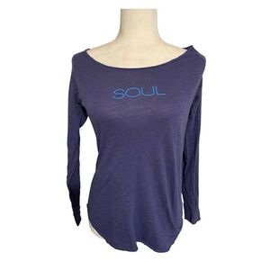 soul cycle womens blue purple long sleeve top t shirt small